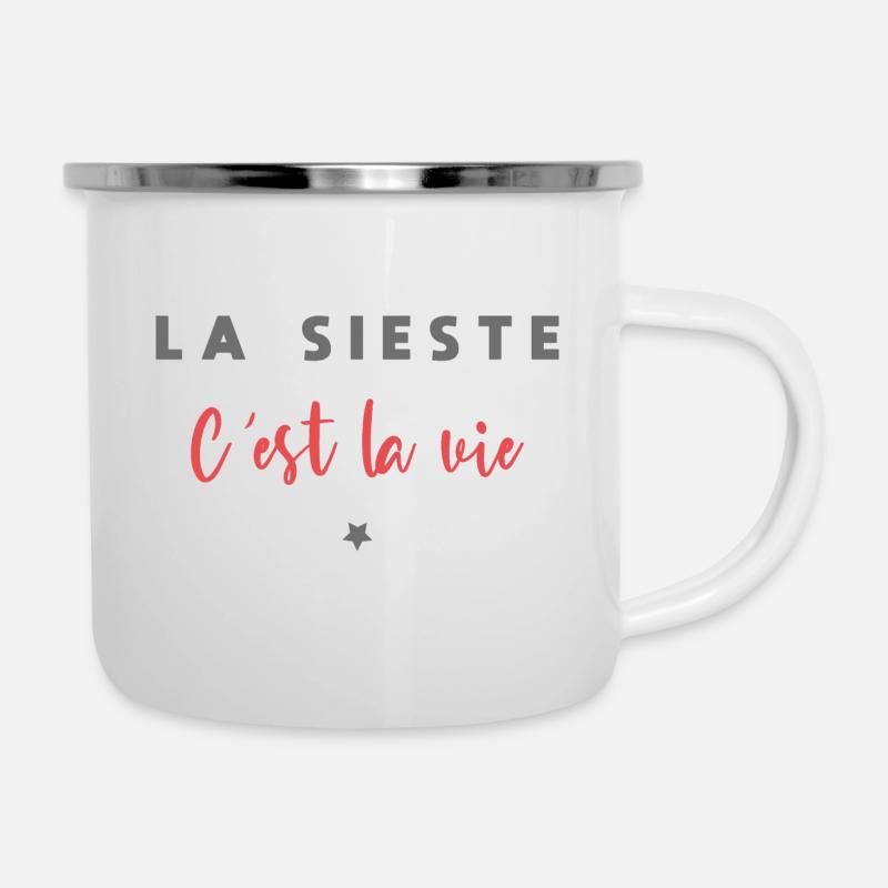La sieste c est la vie - Tasse émaillée - blanc