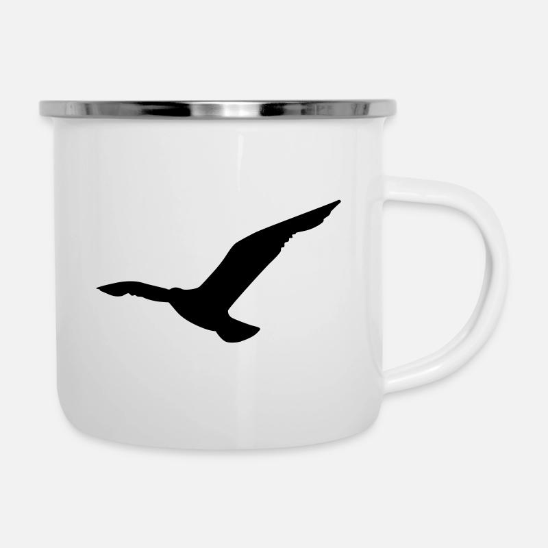 Möwe - Emaille-Tasse - Weiß