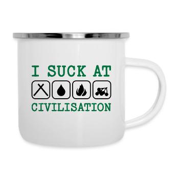 JE SUIS NUL À LA CIVILISATION (PICTO) - Tasse émaillée - blanc - Droite