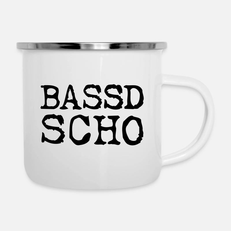 Bassd Scho - Emaille-Tasse - Weiß