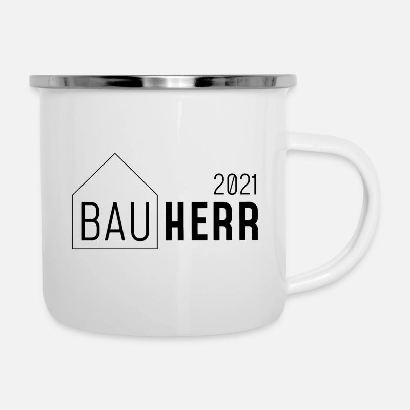 Bauherr 2021 - Emaille-Tasse - Weiß