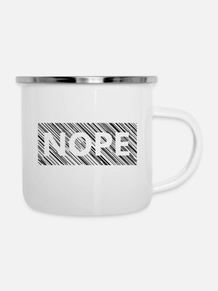 nope - Emaille-Tasse - Weiß