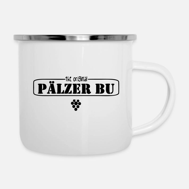 Pälzer Bu - Emaille-Tasse - Weiß
