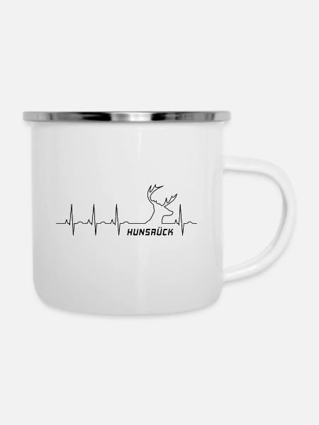 Hunsrück - Emaille-Tasse - Weiß