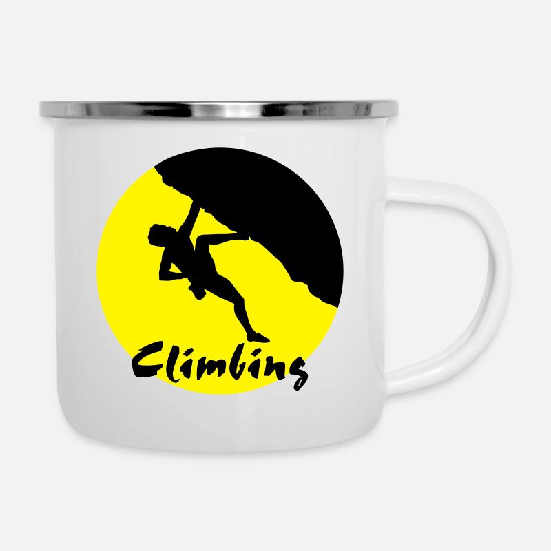 Kletterer, Klettern - Emaille-Tasse - Weiß