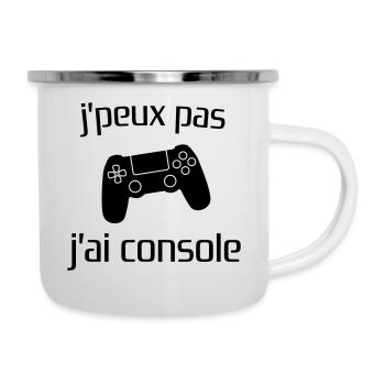 j'peux pas j'ai console - Tasse émaillée - blanc - Droite