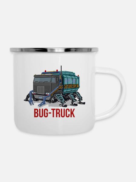 Der Bug-Truck - Emaille-Tasse - Weiß