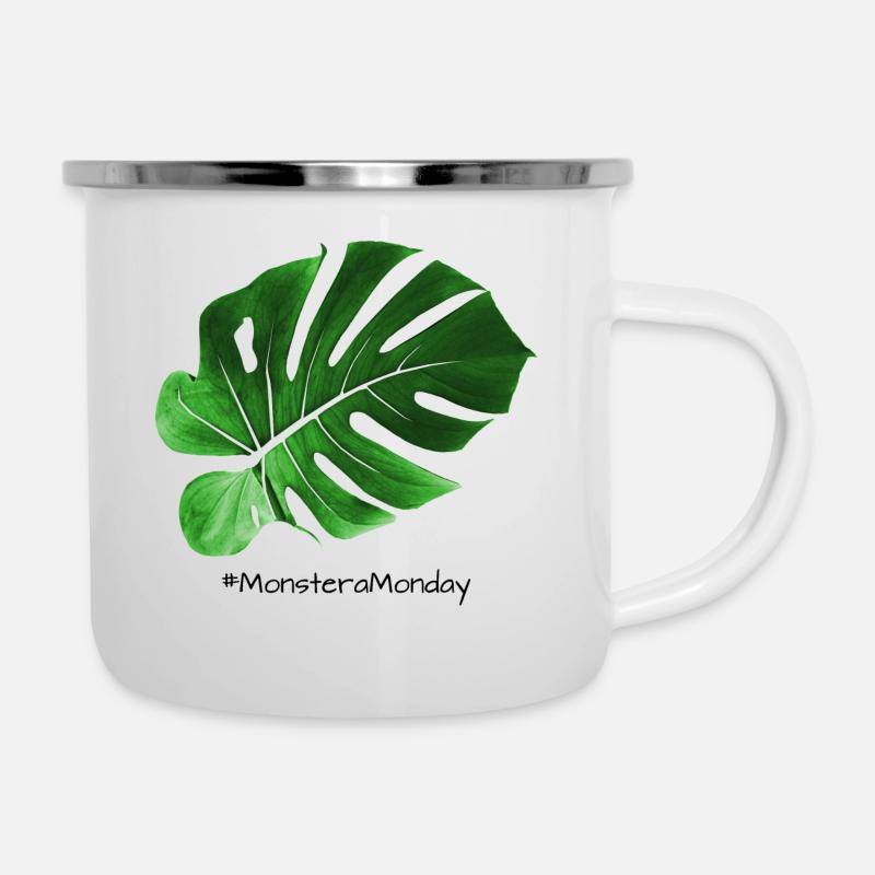 MonsteraMonday - Greenblack - Camper Mug - white