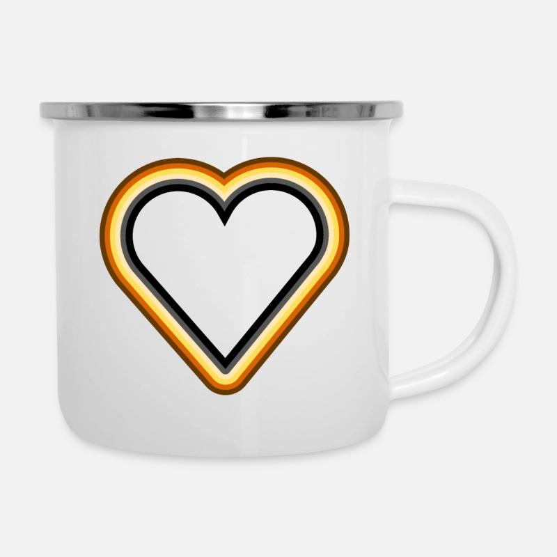 Bear Heart oultine - Camper Mug - white