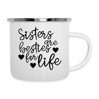 Les sœurs sont des besties pour la vie - Tasse émaillée - blanc - Droite