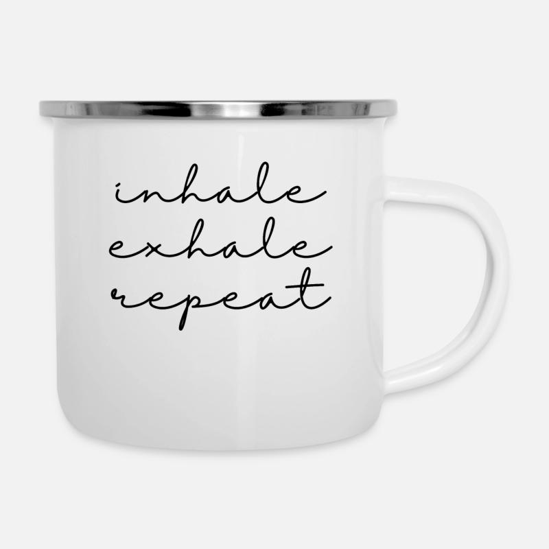 inhale - exhale - repeat - Camper Mug - white