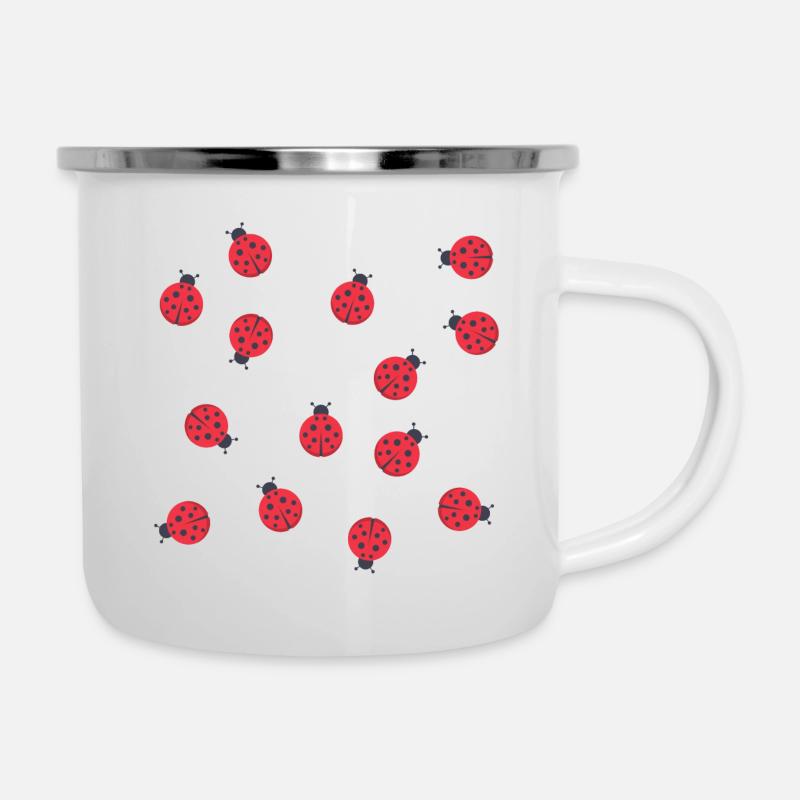 Marienkäfer - Emaille-Tasse - Weiß