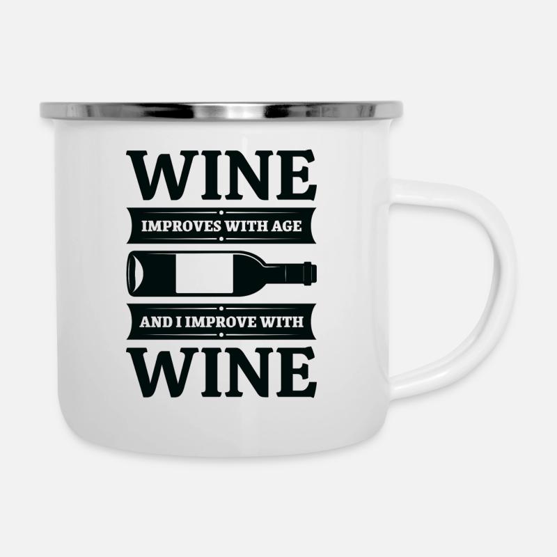 Wine Improves With Age And I Improve With Wine - Camper Mug - white