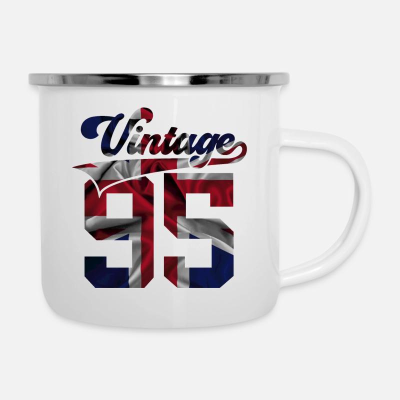 31E ANNIVERSAIRE AU ROYAUME-UNI MILLÉSIME 1995 - Tasse émaillée - blanc