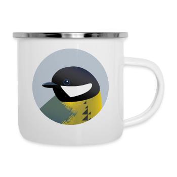 Grand oiseau / Portrait - Tasse émaillée - blanc - Droite