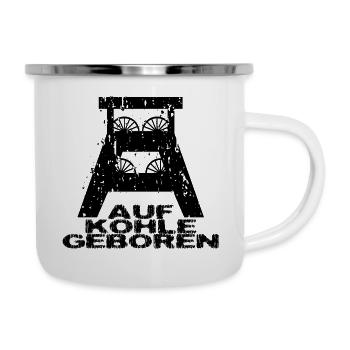 Né sur le charbon - Tasse émaillée - blanc - Droite