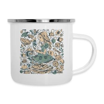 Modern Alice in Wonderland Drawing - Camper Mug - white - Right