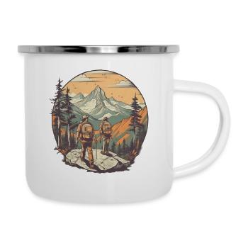 Cool hiker motif - hiking in the mountains - Camper Mug - white - Right