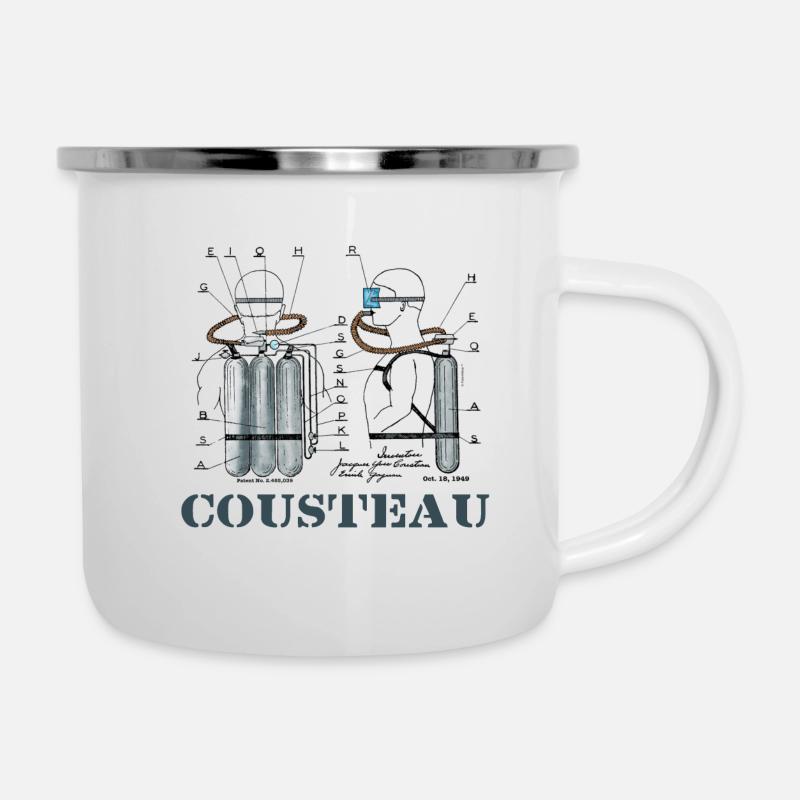 COUSTEAU - Tasse émaillée - blanc
