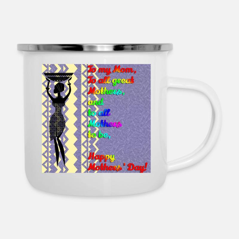 Besondere Geschenkidee zum Muttertag - Emaille-Tasse - Weiß