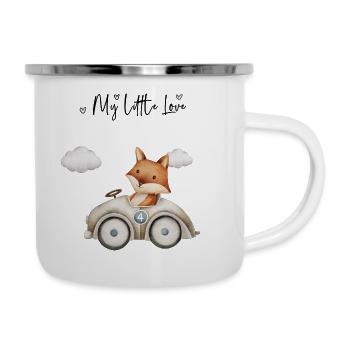 Fox Oldtimer - Emaille-Tasse - Weiß - Rechts