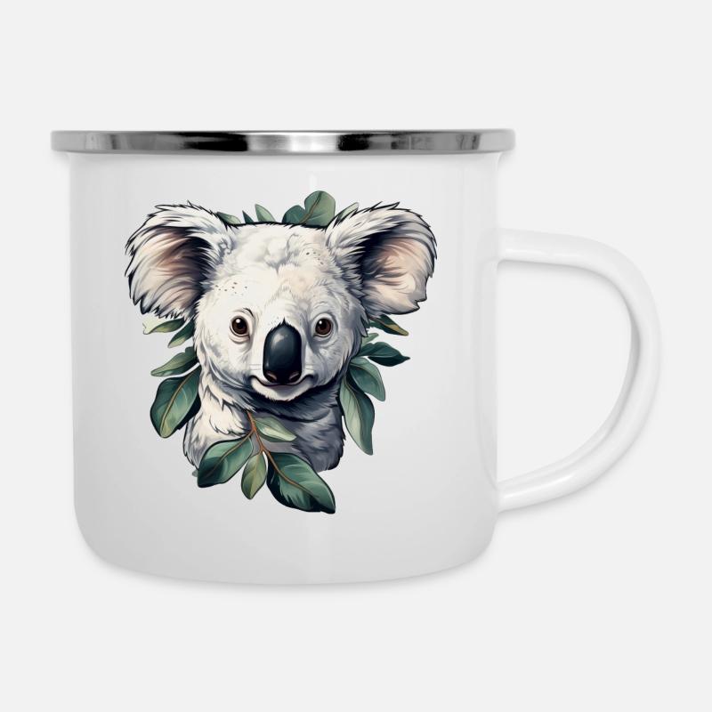 Koala - Emaille-Tasse - Weiß