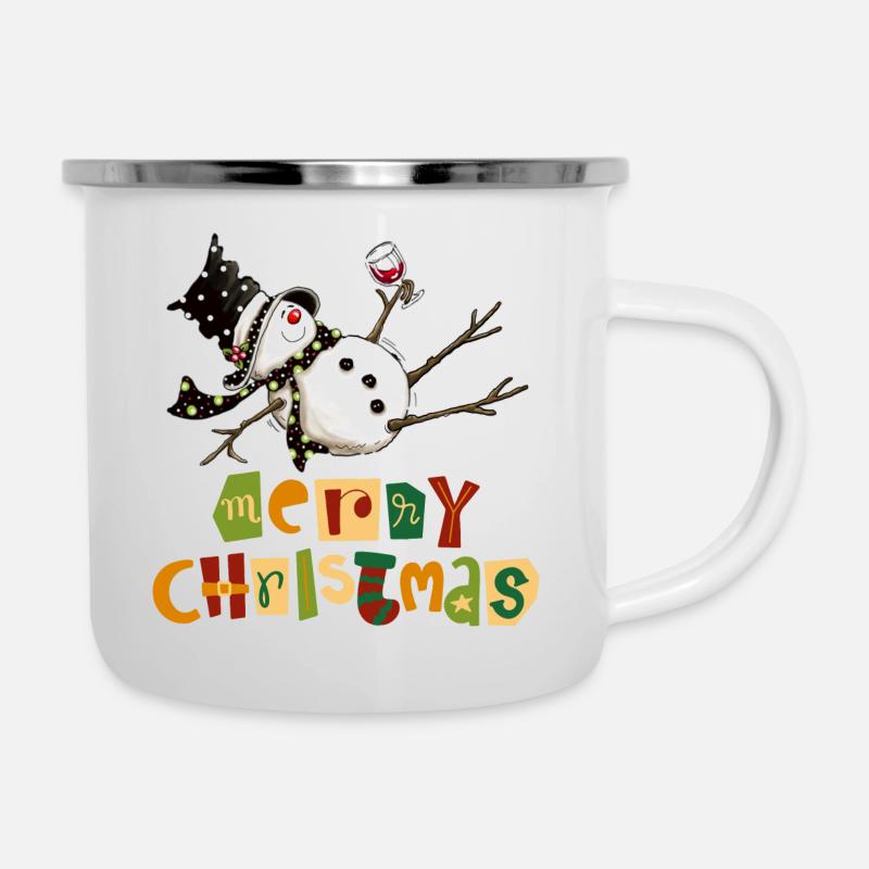 Funny snowman christmas design - Camper Mug - white