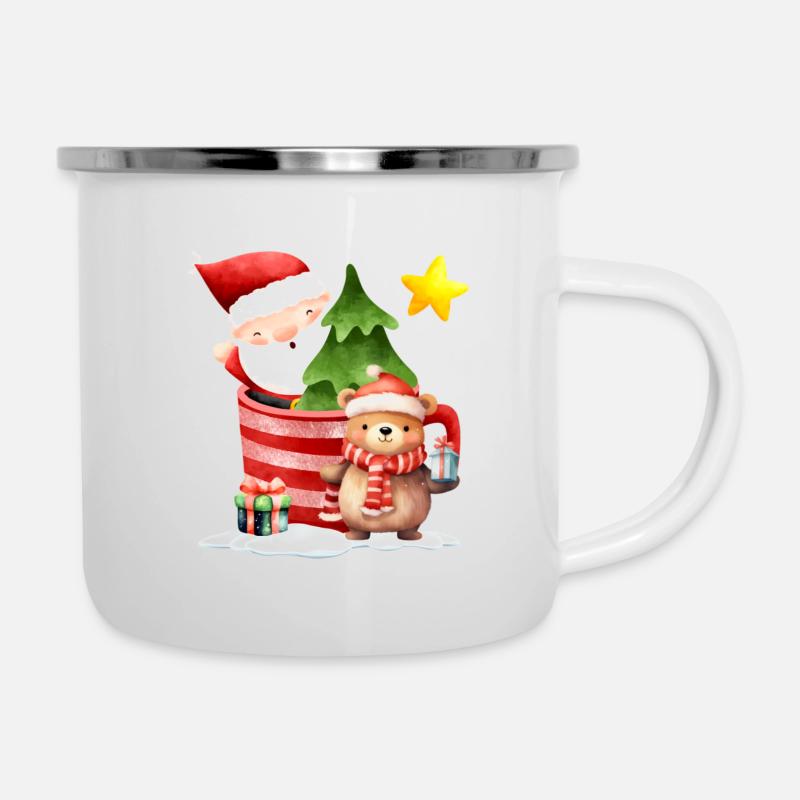 Gnome with teddy bear - Camper Mug - white