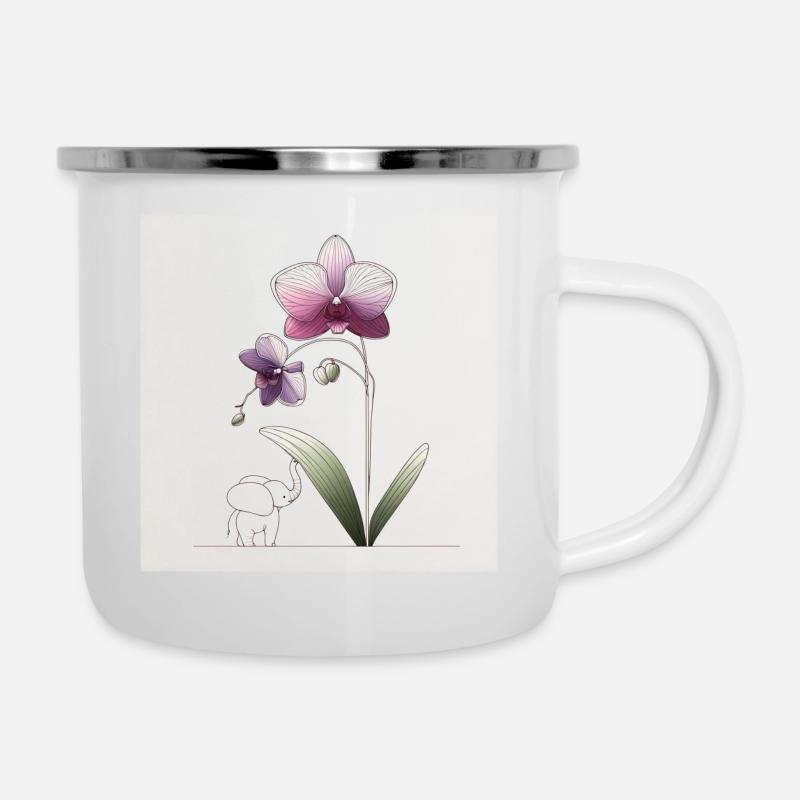 Orchide coffee mold - Camper Mug - white