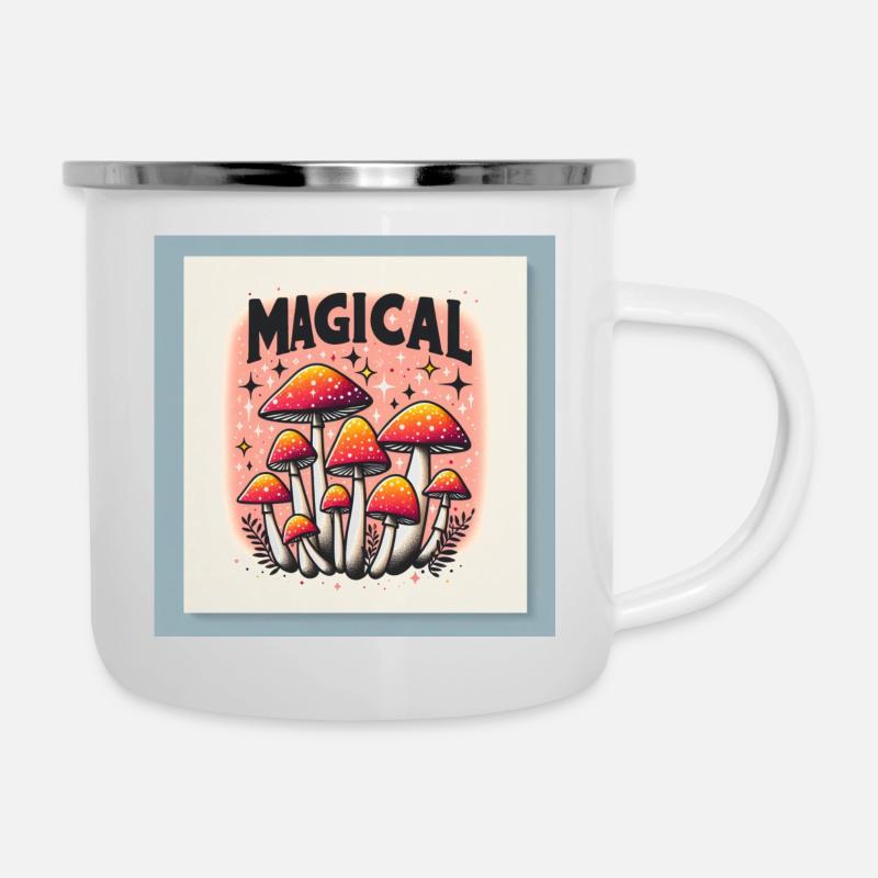 Des champignons magiques ! Liberty Cap Toadstool Magic - Tasse émaillée - blanc