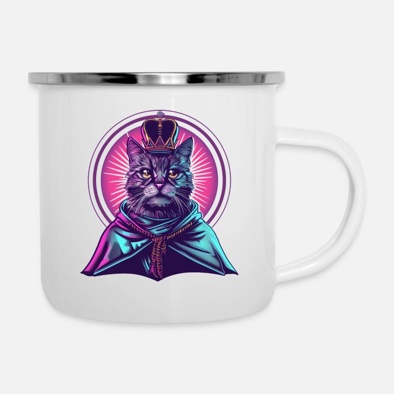 Lord Miau - Emaille-Tasse - Weiß