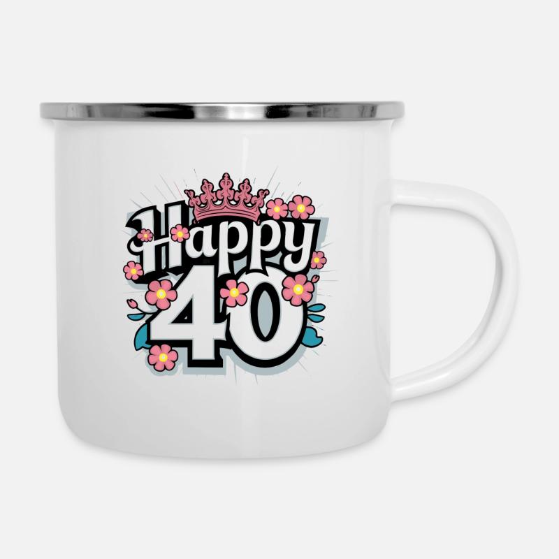 Round birthday 40. - Camper Mug - white