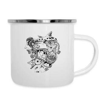 Das unruhige Herz in der Welt - Emaille-Tasse - Weiß - Rechts