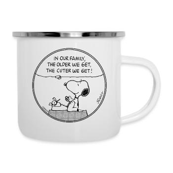 Design Anniversaire Peanuts Snoopy Avec Citation - Tasse émaillée - blanc - Droite