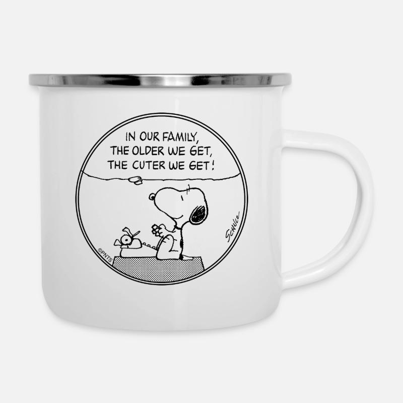 Design Anniversaire Peanuts Snoopy Avec Citation - Tasse émaillée - blanc