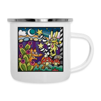 Fox and hare chilling - Camper Mug - white - Right
