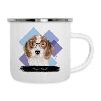 JvG Hund "Hoata Hund" - Emaille-Tasse - Weiß - Rechts