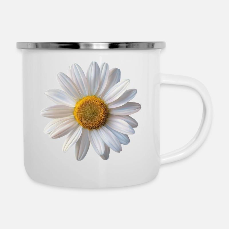 Fleur - Tasse émaillée - blanc