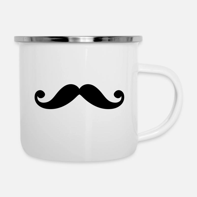 Moustache drôle personnalisable - Tasse émaillée - blanc