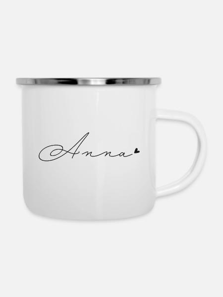 Name Anna - Emaille-Tasse - Weiß