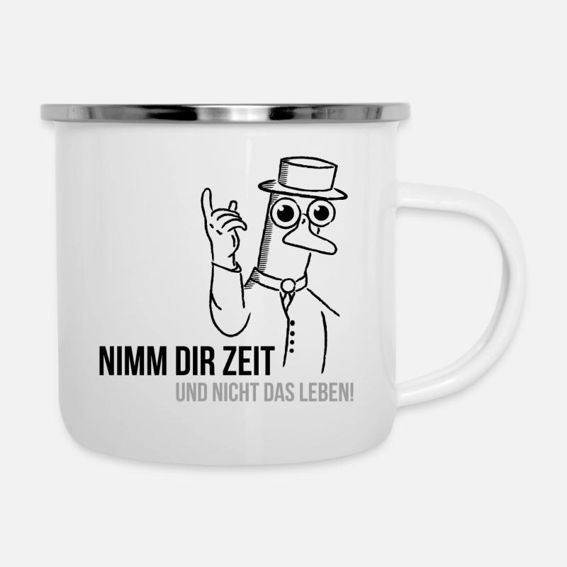 Canard Enseignant - Canard Sage (noir) - Tasse émaillée - blanc