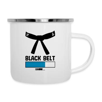 Ceinture noire chargé arts martiaux karaté - Tasse émaillée - blanc - Droite