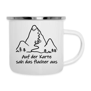Bergsteiger, Wanderer am Berg - Emaille-Tasse - Weiß - Rechts