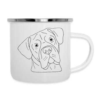 Cane Corso - Emaille-Tasse - Weiß - Rechts
