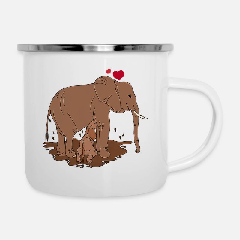 Koffer voller Liebe - Emaille-Tasse - Weiß