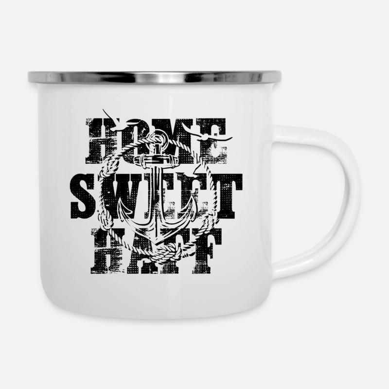 Home Sweet Haff - Emaille-Tasse - Weiß