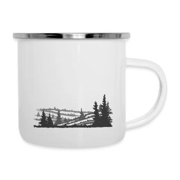 Forest landscapes in grayscale. Simple and beautiful. - Camper Mug - white - Right