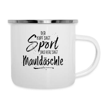 mauldäschle schwarz - Emaille-Tasse - Weiß - Rechts