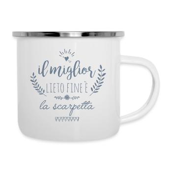Il miglior lieto fine è la scarpetta - Tazza smaltata - bianco - Destra