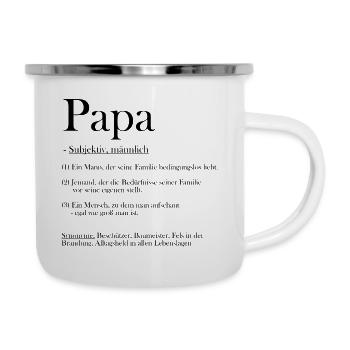 Papa - Emaille-Tasse - Weiß - Rechts